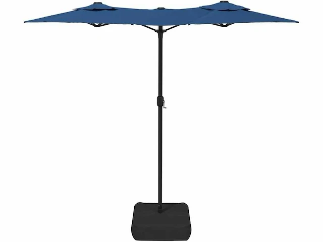 Dubbele parasol met azuurblauwe led's - afbeelding 7 van  10
