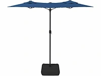 Dubbele parasol met azuurblauwe led's - afbeelding 7 van  10