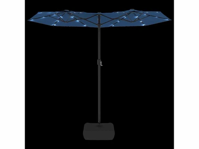 Dubbele parasol met azuurblauwe led's - afbeelding 8 van  10