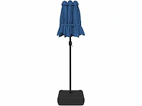 Dubbele parasol met azuurblauwe led's - afbeelding 9 van  10