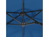 Dubbele parasol met azuurblauwe led's - afbeelding 10 van  10