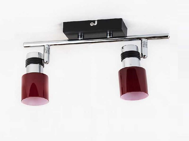 Dubbele plafondspot – hl7152 – g9 – 2 x 40w max – rood (x6) - afbeelding 2 van  3