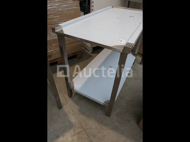 Dubbele plank roestvrijstalen tafel voor vaatwasser uitlaat professioneel roestvrij staal - afbeelding 2 van  8