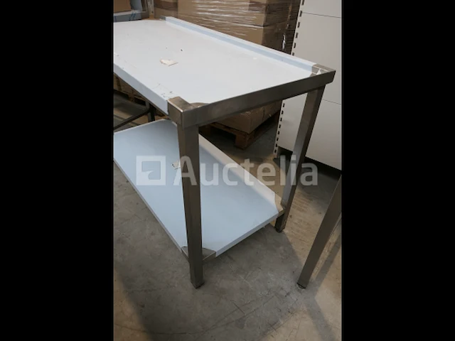 Dubbele plank roestvrijstalen tafel voor vaatwasser uitlaat professioneel roestvrij staal - afbeelding 7 van  8