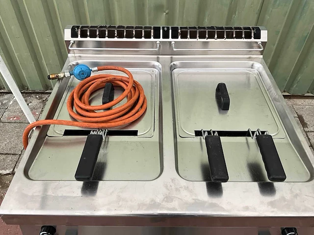 Dubbele professionele gasfriteuse – rvs – 2 × 15 l – mobiel - afbeelding 4 van  11