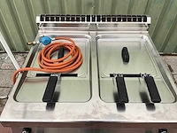 Dubbele professionele gasfriteuse – rvs – 2 × 15 l – mobiel - afbeelding 4 van  11