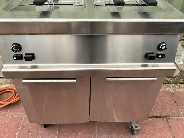 Dubbele professionele gasfriteuse – rvs – 2 × 15 l – mobiel - afbeelding 7 van  11