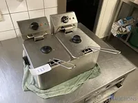 Dubbele rvs friteuse metro - afbeelding 1 van  4
