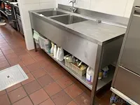 Dubbele rvs spoeltafel - afbeelding 2 van  5