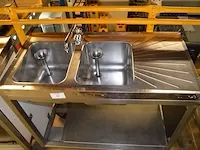 Dubbele spoelbak met kraan op wielen (1134) - afbeelding 3 van  5