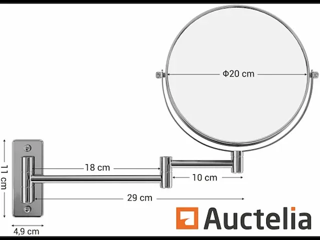 Dubbelzijdig wand spiegel, make-upspiegel - afbeelding 2 van  8