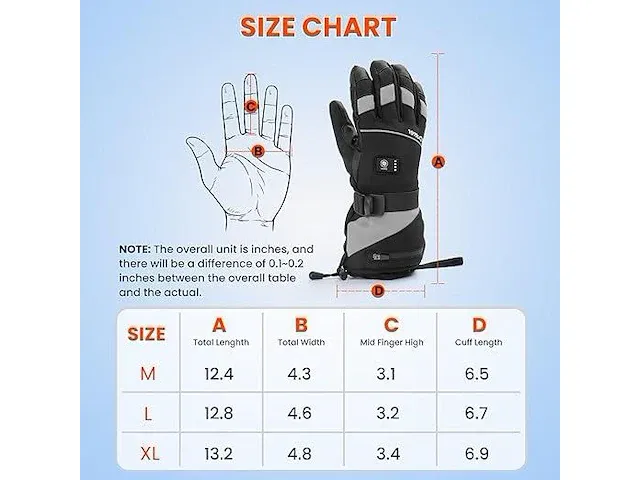 Duerer verwarmde handschoenen xl - afbeelding 2 van  3