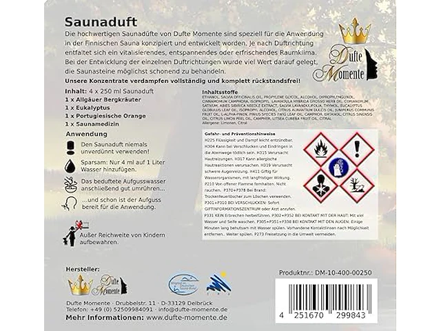 Dufte momente 4 x 250 ml sauna-opgietconcentraat - afbeelding 3 van  3