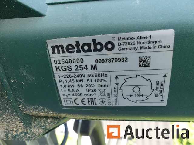 Duikzaag op tafel metabo kgs 254 m - afbeelding 3 van  6