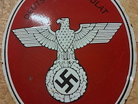 Duits emailbord bolvormig ( 500mm op 430mm ) - afbeelding 1 van  3