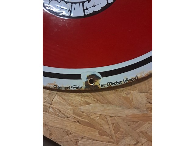 Duits emailbord bolvormig ( 500mm op 430mm ) - afbeelding 2 van  3