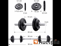 Dumbbell bodybuilding kit, met verlengbalk - afbeelding 3 van  8