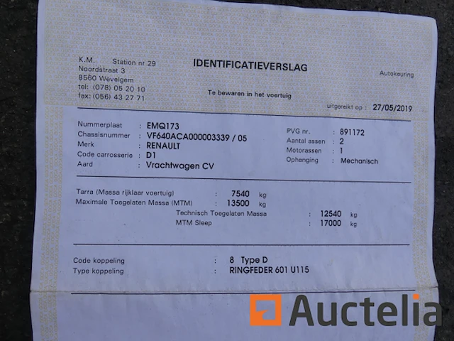 Dump vrachtwagen renault 40 abe 4 (2006-329.446 km) - afbeelding 16 van  33