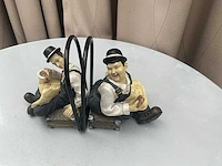 Duo set decoratieve figuren laurel & hardy als boekensteun - afbeelding 1 van  4