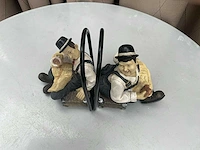 Duo set decoratieve figuren laurel & hardy als boekensteun - afbeelding 3 van  4