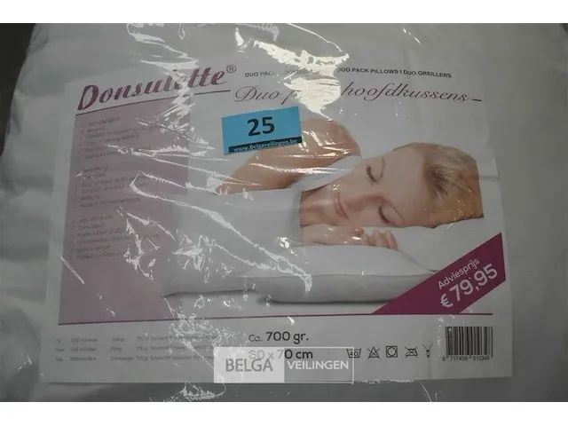 Duopack hoofdkussen anti allergisch 60 x 70 cm - afbeelding 2 van  3