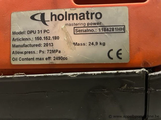 Duopompgroep holmatro dpu 31pc, bj 2013, serienr 1184281hh - afbeelding 3 van  3