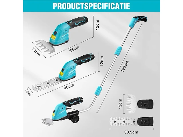 Duratech 12 v accu heggenschaar - afbeelding 2 van  6