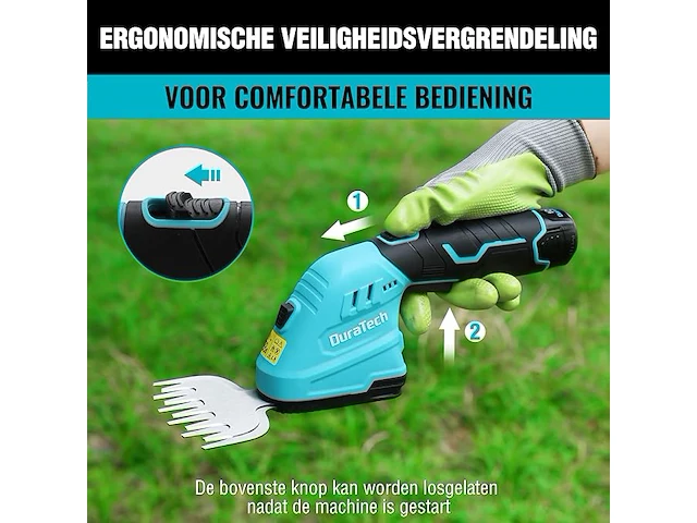 Duratech 12 v accu heggenschaar - afbeelding 4 van  7