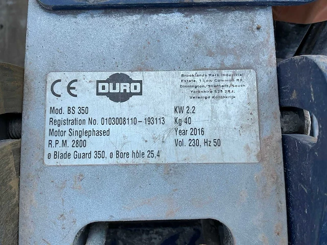 Duro bs350 tegelzaagmachine - afbeelding 9 van  9