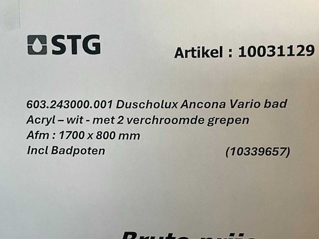 Duscholux ancona vario inbouw ligbad - afbeelding 6 van  6