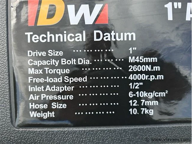 Dw - 2025 - 2600nm - pneumatische slagmoersleutel - afbeelding 6 van  12