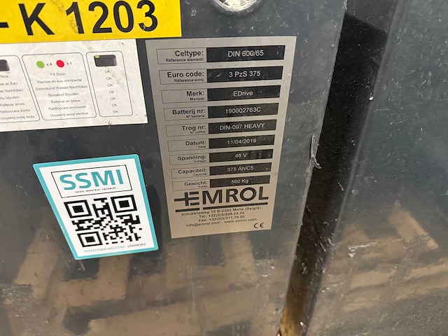 E drive - 3 pzs 375 - heftruck tractiebatterij (2x) - afbeelding 2 van  2