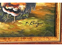 E. krüger - neerhofdieren - olie op doek - lot van 2 - afbeelding 3 van  16