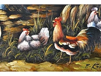 E. krüger - neerhofdieren - olie op doek - lot van 2 - afbeelding 5 van  16