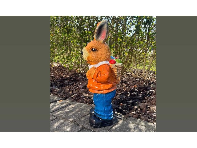 Easter bunny / paashaas h48cm orange - afbeelding 2 van  2