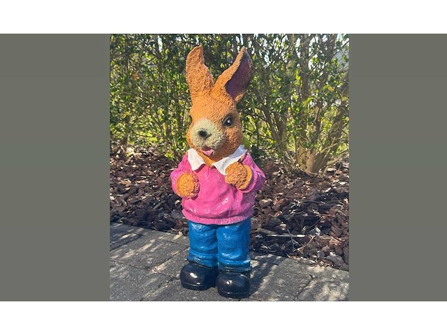 Easter bunny / paashaas h48cm pink - afbeelding 1 van  2
