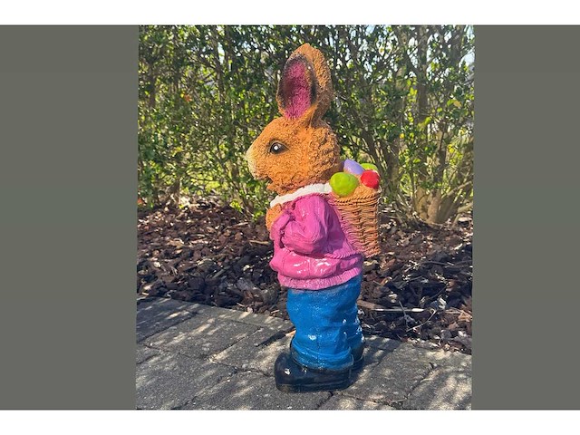 Easter bunny / paashaas h48cm pink - afbeelding 2 van  2