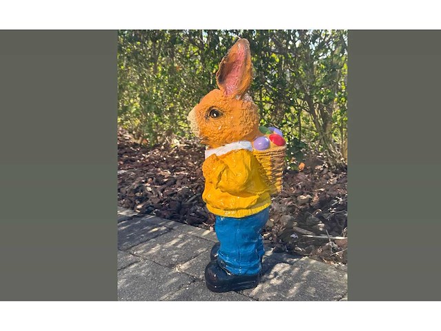 Easter bunny / paashaas h48cm yellow - afbeelding 2 van  2