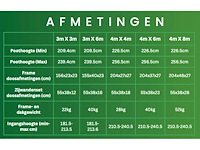 Easy-up tent 4m x 4m zwart aluminium frametent party - afbeelding 3 van  4