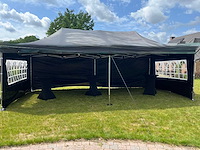 Easy-up tent 4m x 8m zwart aluminium frametent party - afbeelding 1 van  3