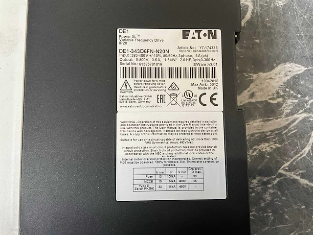 Eaton de1 frequentieregelaar (5x) - afbeelding 5 van  5