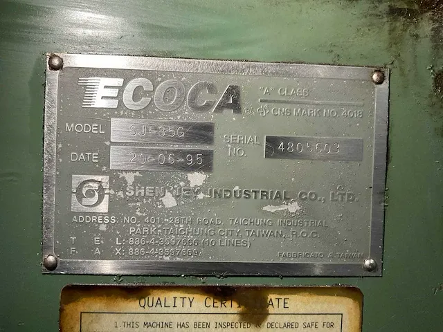 Ecoca sj-35g cnc draaibank - afbeelding 9 van  9