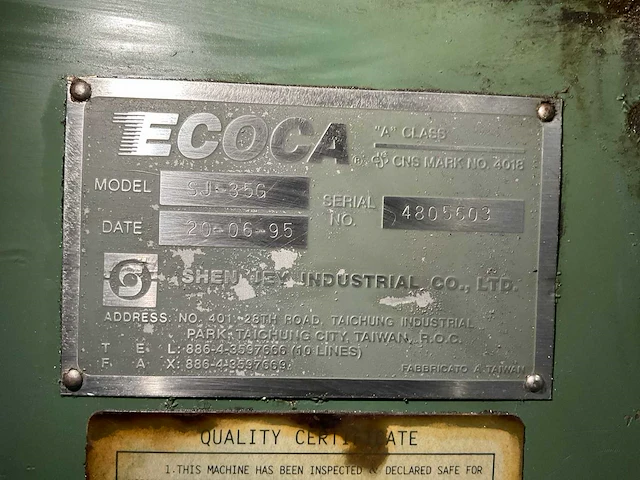 Ecoca sj-35g cnc draaibank - afbeelding 12 van  12