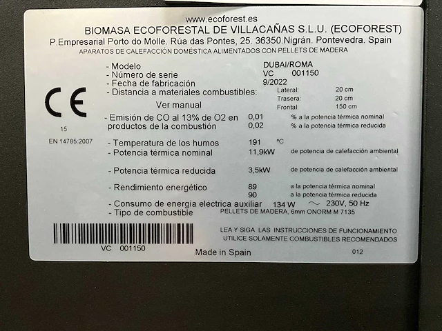 Ecoforest dubai - pelletkachel - afbeelding 6 van  6