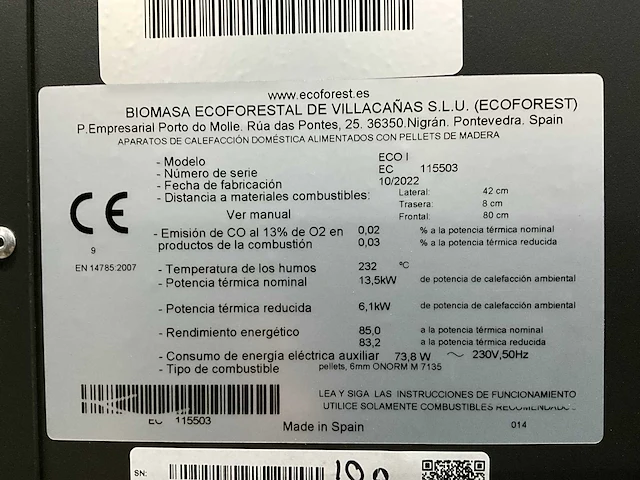 Ecoforest eco i - pelletkachel - afbeelding 6 van  6