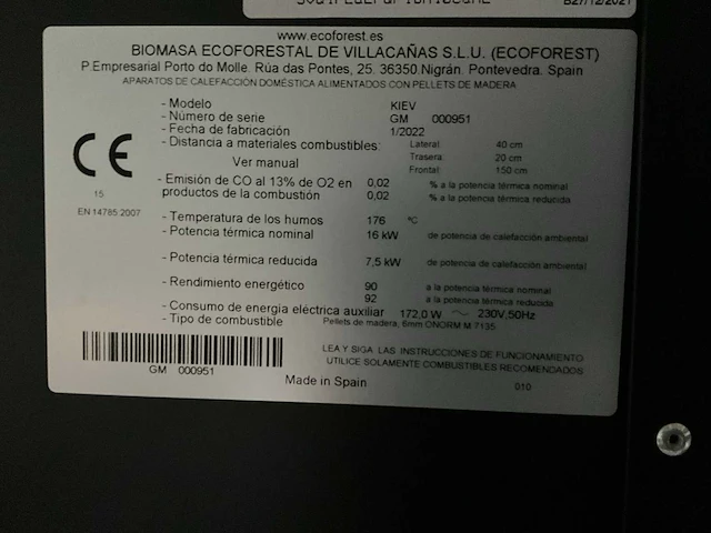 Ecoforest kiev - pelletkachel - afbeelding 7 van  7