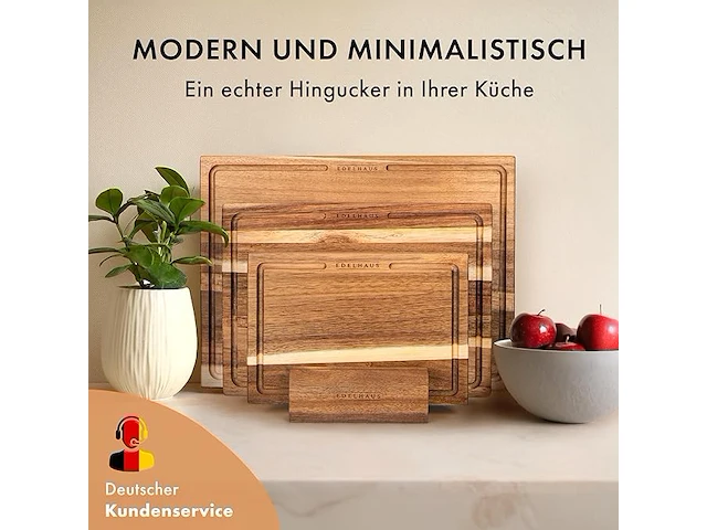 Edelhaus snijplank hout 3-delige set (40x30 / 33x24 / 26x18cm) - afbeelding 4 van  4