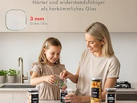 Edelhaus voorraadpotten met deksel van roestvrij staal (4 x 1000 ml, 8 x 600 ml) - afbeelding 2 van  3
