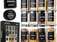 Edelhaus voorraadpotten met deksel van roestvrij staal (4 x 1000 ml, 8 x 600 ml) - afbeelding 1 van  2