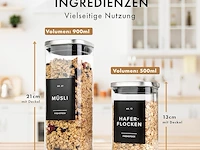 Edelhaus voorraadpotten met deksel van roestvrij staal (4 x 1000 ml, 8 x 600 ml) - afbeelding 2 van  2